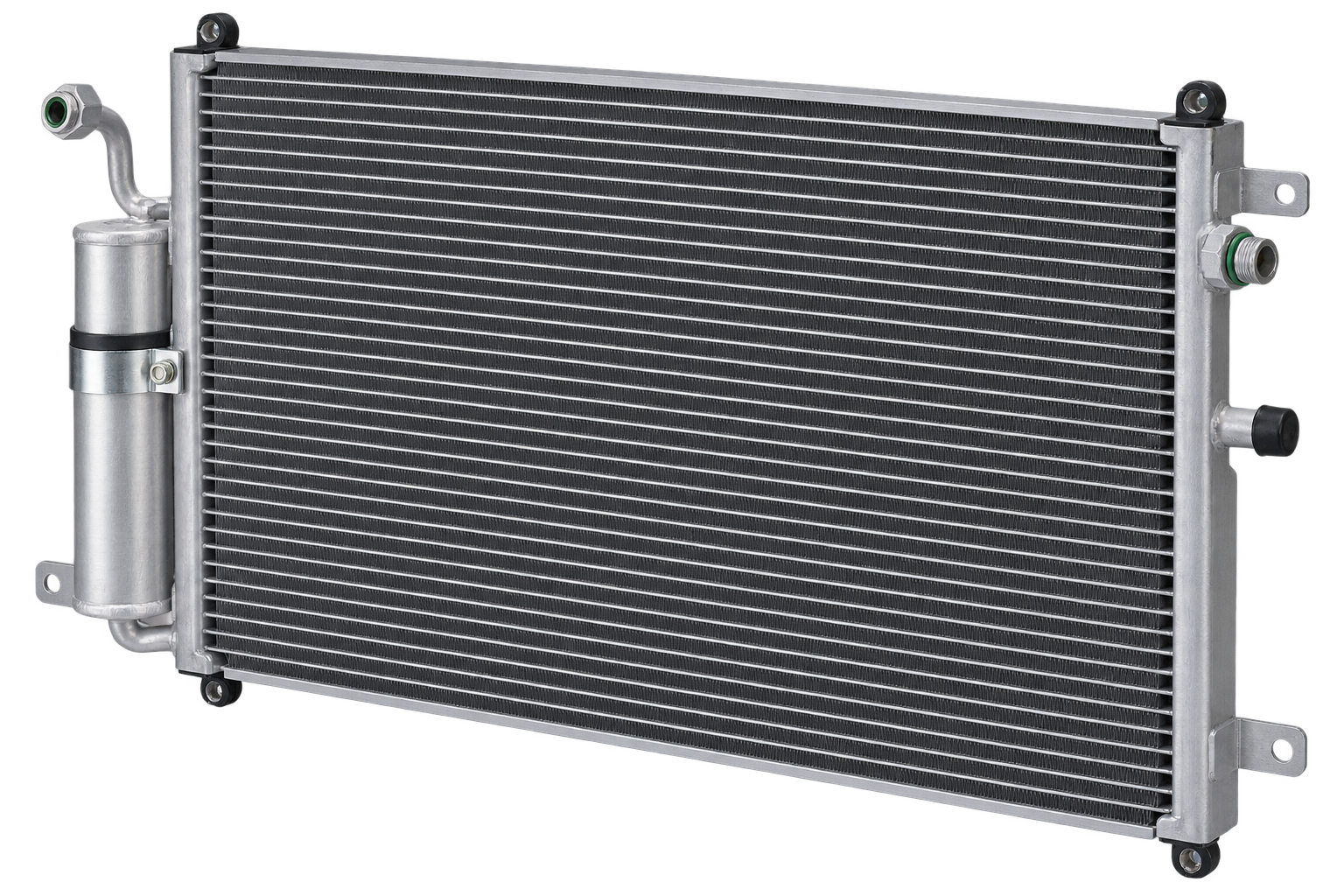 Aluminum parallel-flow automotive A/C condenser